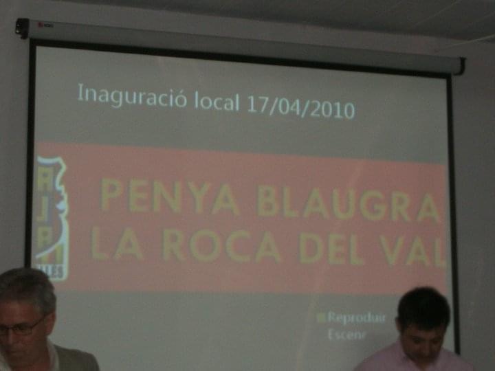 Projecció a la inauguració del local social, 2010